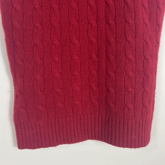 Brooks Brothers Cable Knit Sleeveless Turtleneck Sweater Cashmere Wool Size Smal - Picture 3 of 7